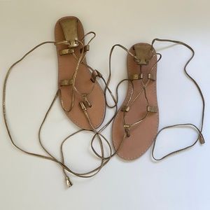 Gold madewell lace up sandals